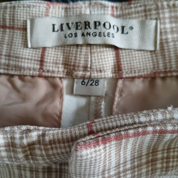 Liverpool Los Angeles Kelsey Trouser with Slit Soft Touch Plaid Pockets 6/28 - Picture 13 of 16